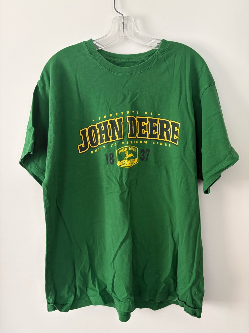 John Deere Men's XXL Green Short Sleeve T-Shirt Property Of Equipment Co 1837
